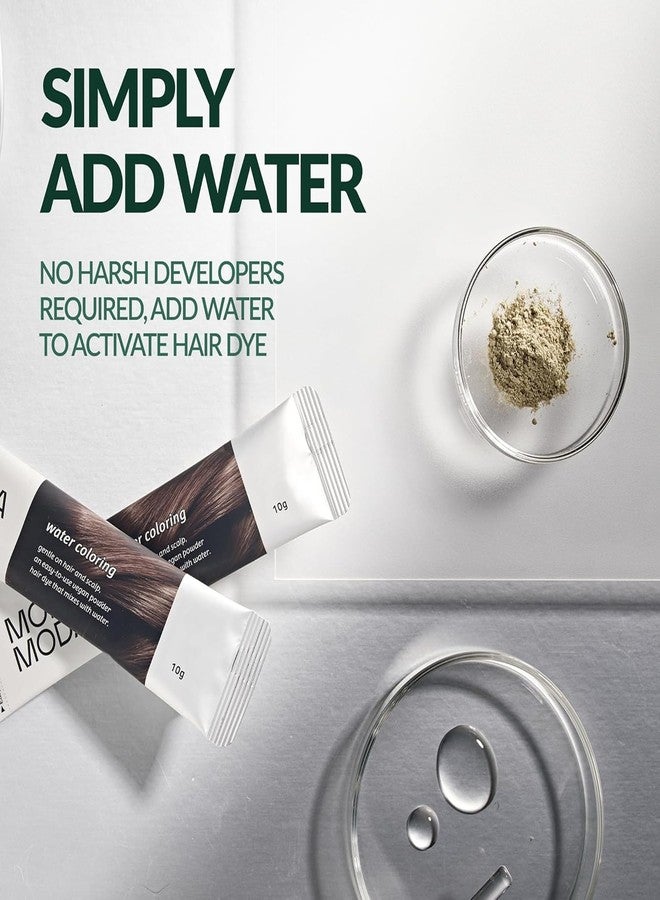 MODA MODA MODAMODA Water Coloring Hair Dye, Dark Brown Color with Gentle Gray Coverage, Vegan & Cruelty-Free, Hair Color For Women & Men, All Hair Types, 0.35 oz x 4 Pack (No Dye Kit) - Image 3