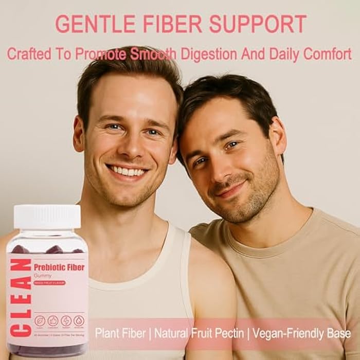 jinmao Clean Fiber Gummies for Men, Clean Prebiotic Fiber Gummy Supplement, Digestive Gut Health 60 Gummies - Image 3