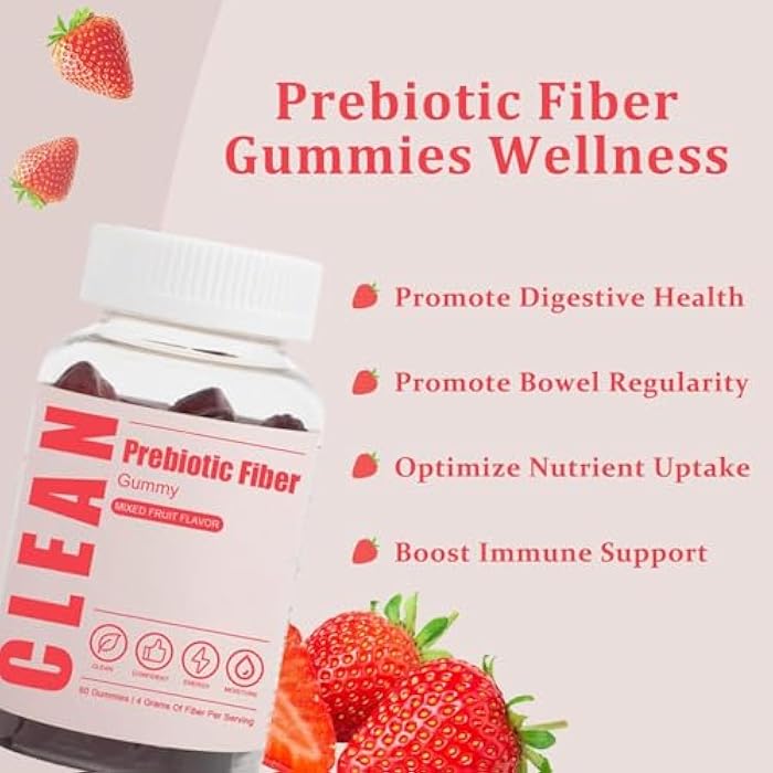 jinmao Clean Fiber Gummies for Men, Clean Prebiotic Fiber Gummy Supplement, Digestive Gut Health 60 Gummies - Image 5