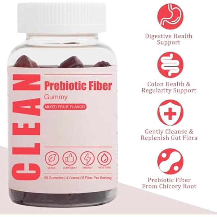jinmao Clean Fiber Gummies for Men, Clean Prebiotic Fiber Gummy Supplement, Digestive Gut Health 60 Gummies - Image 4