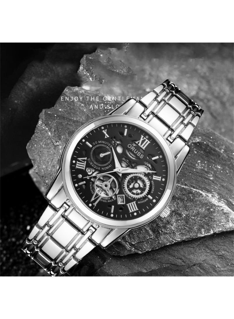 ORUSS Men Multifunction Watch, Multi Dial Waterproof Luminous Chronograph Men's Watch with Date Gift for Men,Stainless Steel Watches for Men,Classic Men Wrist Watch - Image 5
