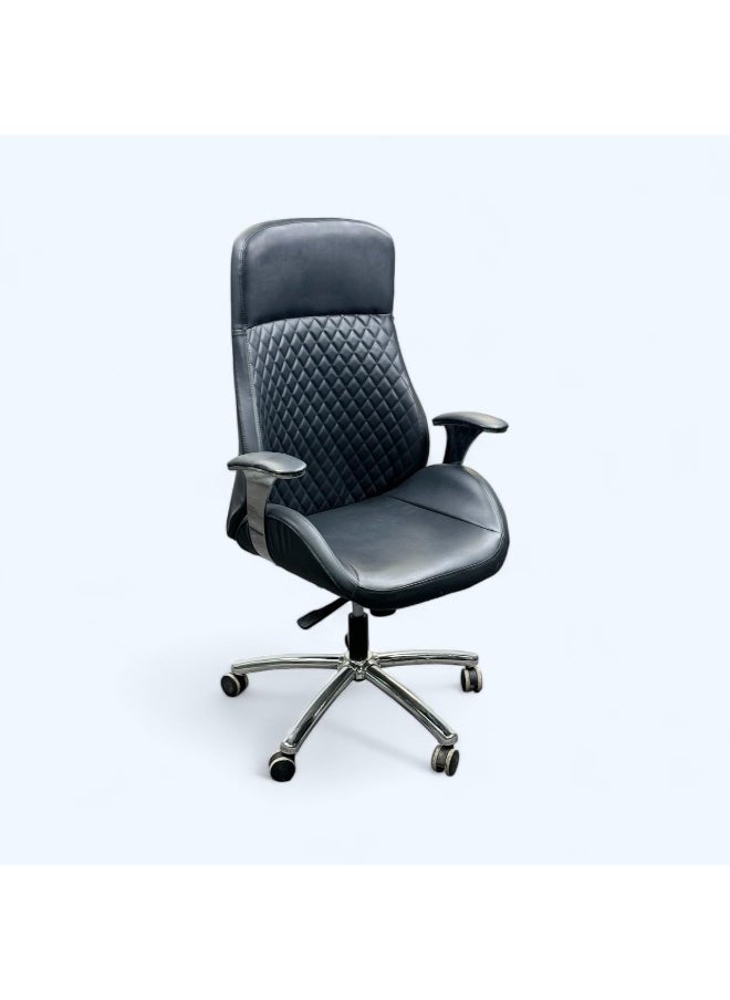 MAF furniture Best Boss Office Chair Computer Desk Chair Pu Material Steel Structure Smooth Leather And Lumbar Support With Adjustable Height Maf-8695 Black  - Image 1