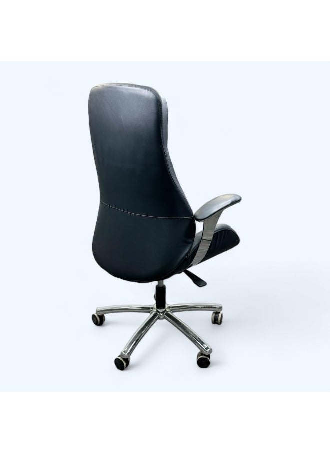 MAF furniture Best Boss Office Chair Computer Desk Chair Pu Material Steel Structure Smooth Leather And Lumbar Support With Adjustable Height Maf-8695 Black  - Image 4