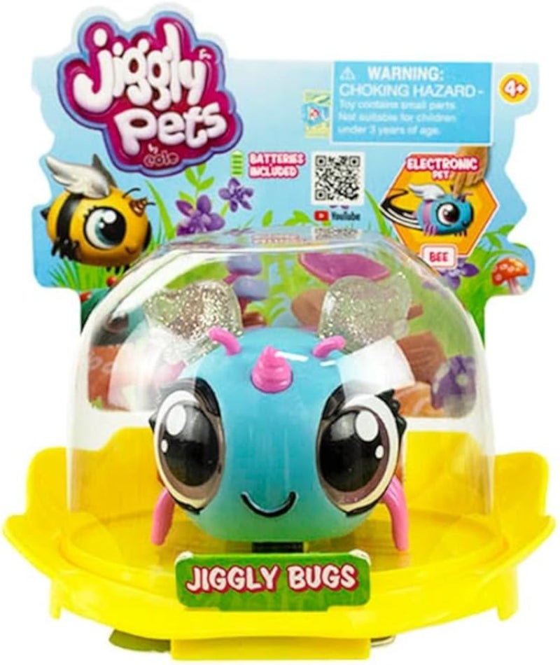 Eolo Jiggly Pets Bugs Blue Bee Interactive Toy for Kids