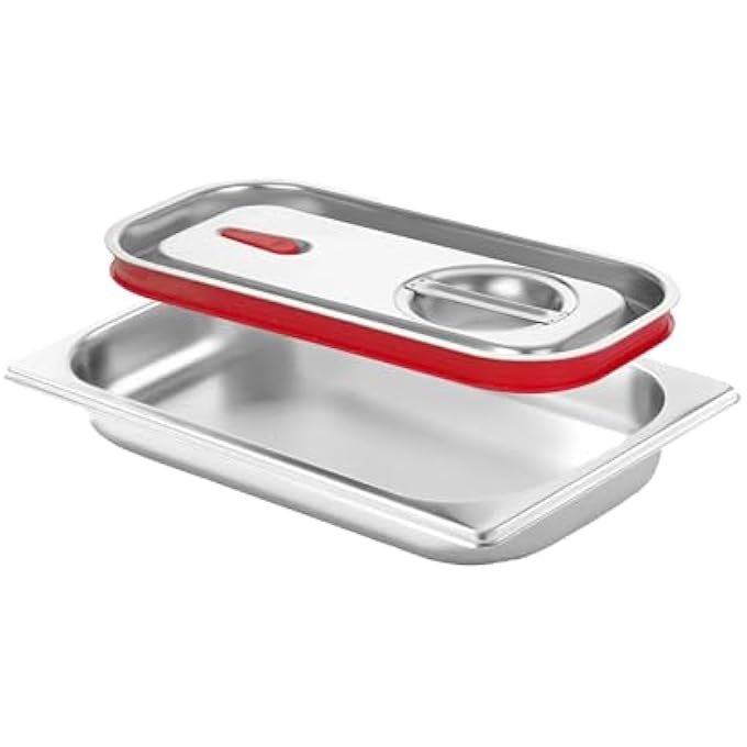 HENDI Tapa Para Recipientes Gn 13 Con Borde De Silicona Y Vlvula De Liberacin De Vaco Cierre Hermtico Resistente A Temperaturas De 40 A 300C 325X176Mm Acero Inoxidable - Image 4
