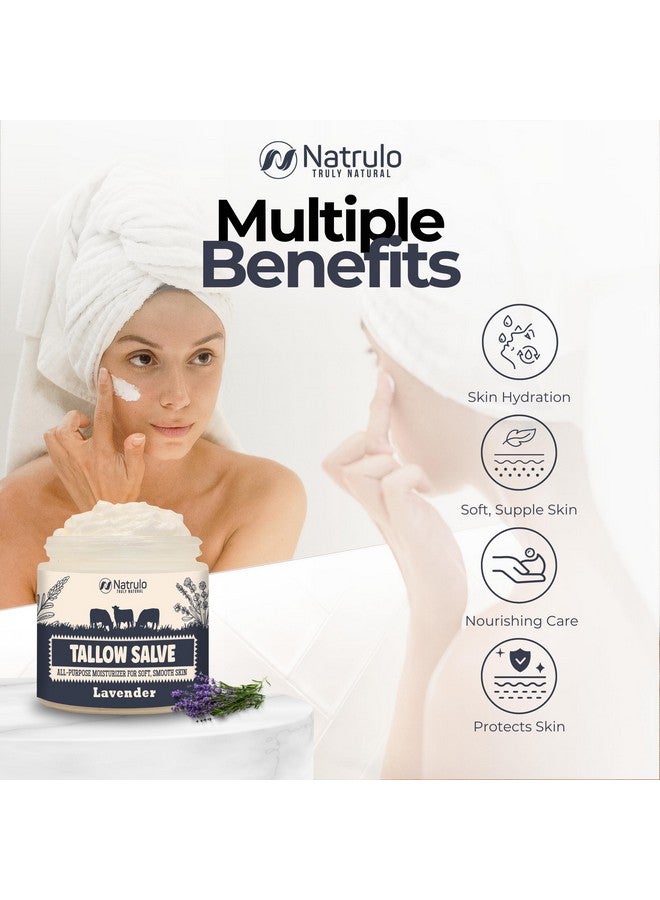 Natrulo Beef Tallow Salve - All Natural Grass Fed Beef Tallow & Honey All Purpose Balm - Moisturizing Body Salve Great for Eczema, Cracked, Dry, Itchy, Irritated Skin - Skin Repair Skincare Made in USA - Image 3