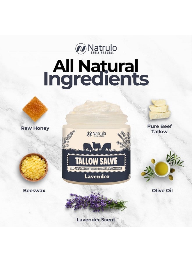 Natrulo Beef Tallow Salve - All Natural Grass Fed Beef Tallow & Honey All Purpose Balm - Moisturizing Body Salve Great for Eczema, Cracked, Dry, Itchy, Irritated Skin - Skin Repair Skincare Made in USA - Image 5
