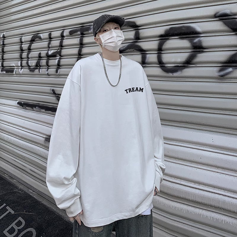 American street hiphop hip hop long-sleeved men's T-shirt High Street ins fashion brand sweater thin early Autumn 2023 New - Image 3