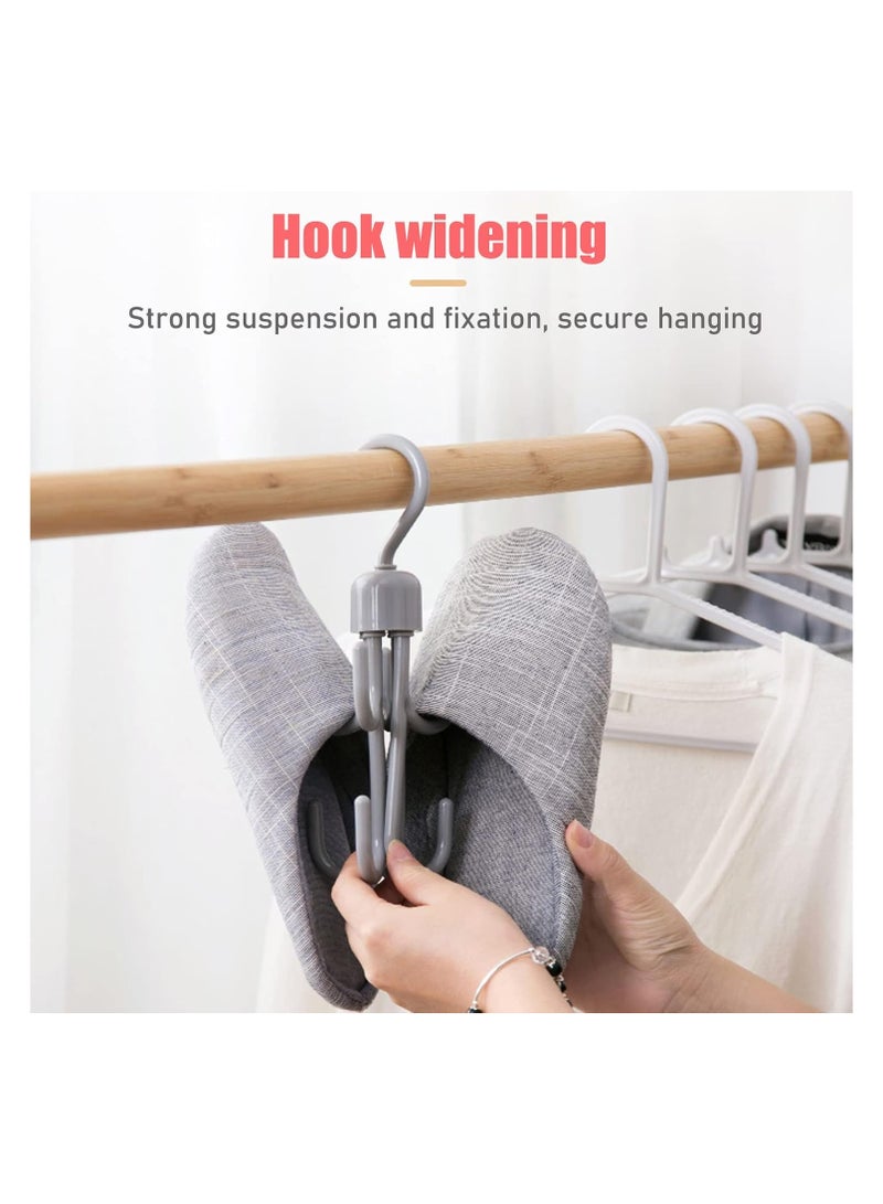 2 Pieces Anti-Slip Tie Hangers for Closet with 8 Hooks - Image 4