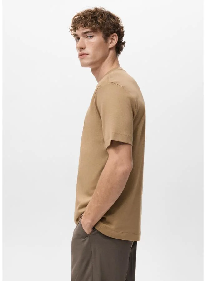 Mango Man  Medium weight regular fit T-shirt for Men | Best Price UAE