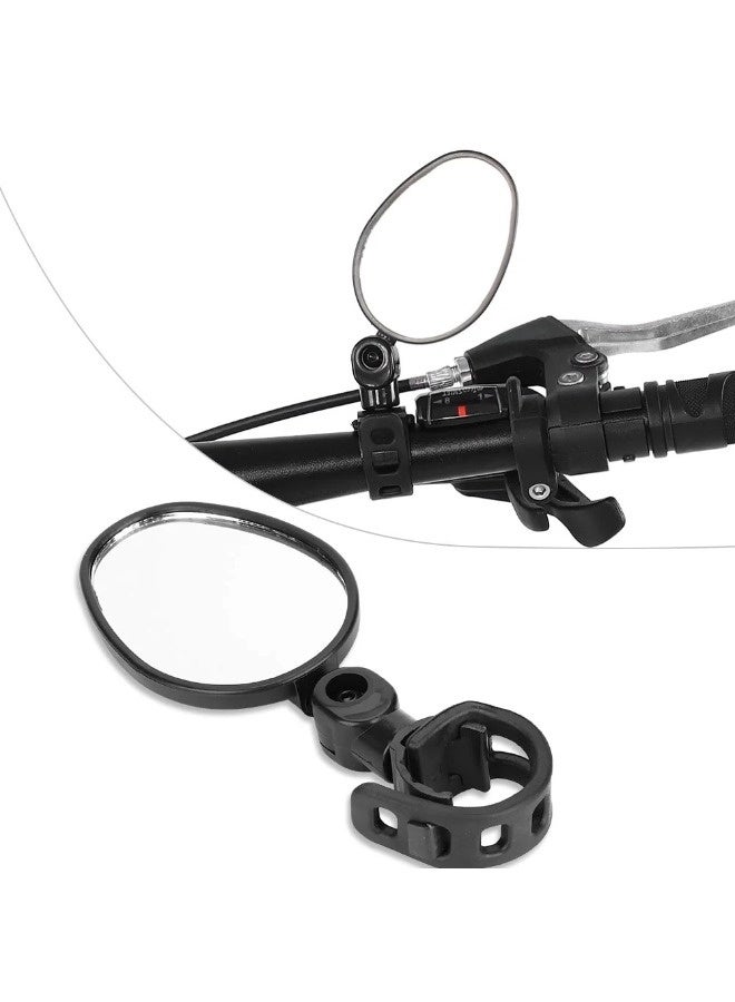 ShebSheb 2PCS Bike Mirror 360 Degree Adjustable Safe Rotatable Handlebar Rear Mirror Bicycle Accessories Shockproof Acrylic Convex for Mountain Road Bike - Image 5