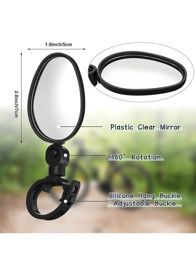 ShebSheb 2PCS Bike Mirror 360 Degree Adjustable Safe Rotatable Handlebar Rear Mirror Bicycle Accessories Shockproof Acrylic Convex for Mountain Road Bike - Image 3