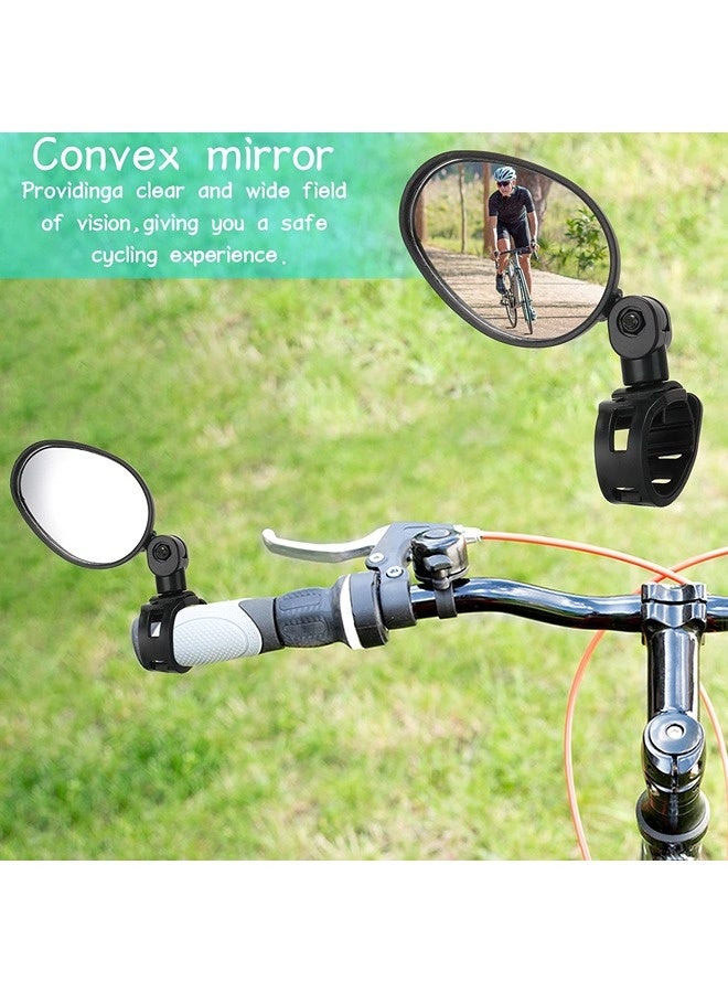 ShebSheb 2PCS Bike Mirror 360 Degree Adjustable Safe Rotatable Handlebar Rear Mirror Bicycle Accessories Shockproof Acrylic Convex for Mountain Road Bike - Image 4