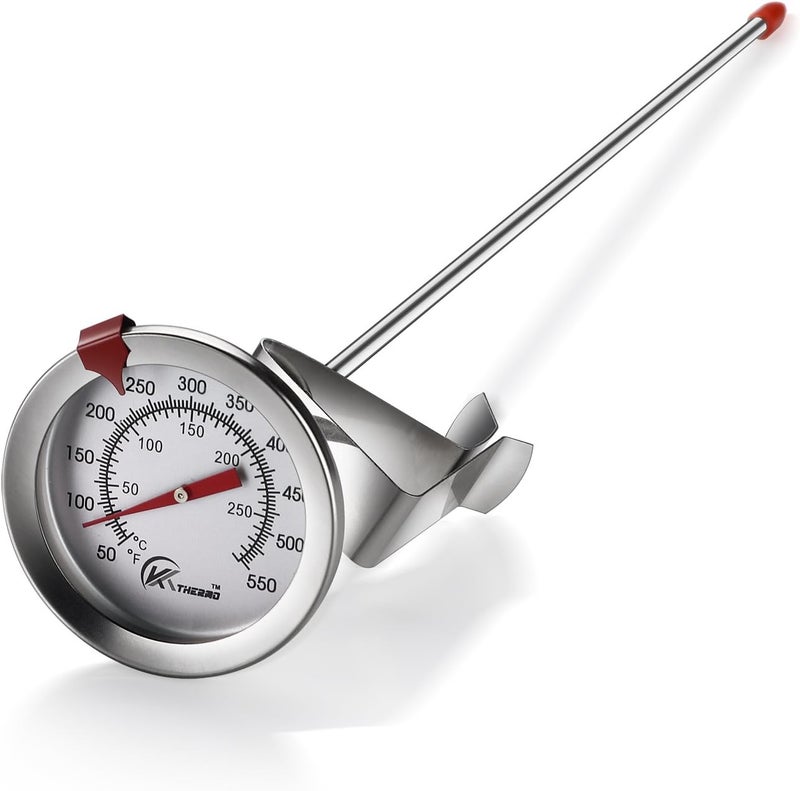 KT THERMO Candy/Deep Fry Thermometer with Instant Read,Dial Thermometer,12" Stainless Steel Stem Meat Cooking Thermometer,Best for Turkey,BBQ,Grill,Analog display - Image 1