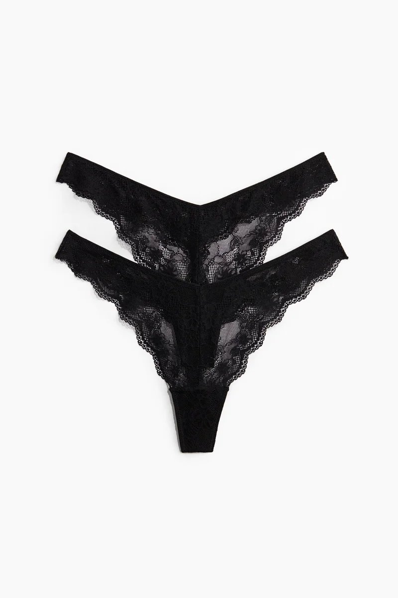 اتش اند ام 2-pack lace thong briefs
