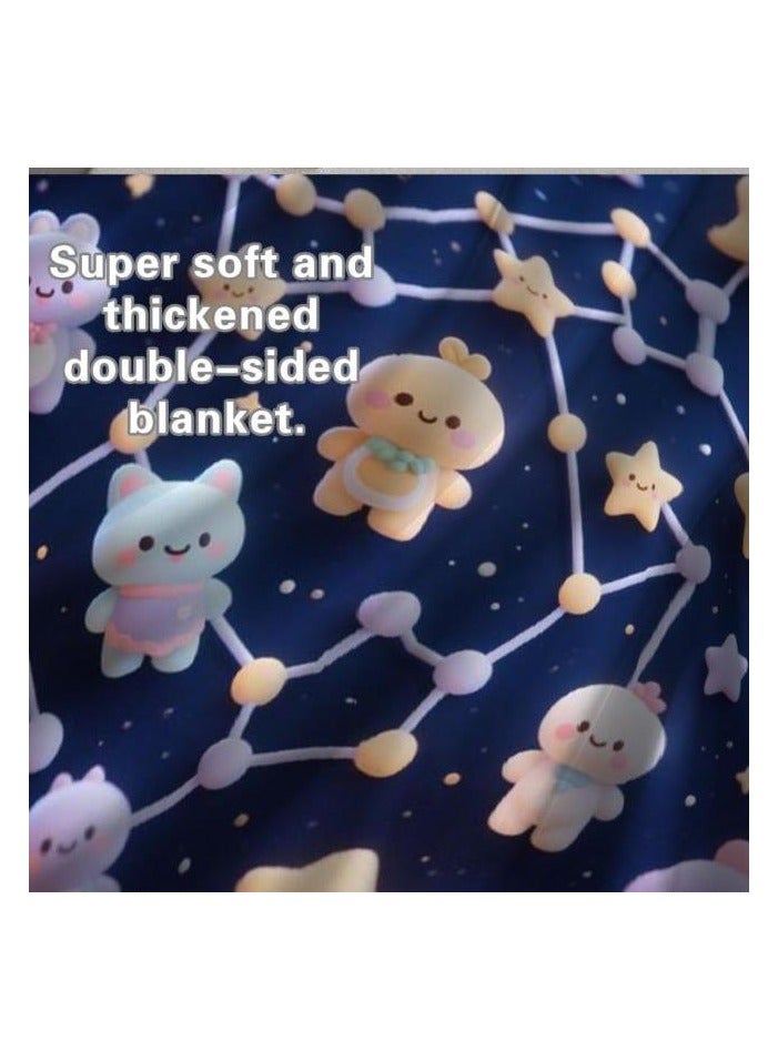 عام بطانية رقيقة من الفانيلا (دافئة ومريحة، ومناسبة للنوم واستخدام الألعاب وإزالة الغبار ومقاومة للرمل) 150 سم * 200 سم - 68 - Image 4