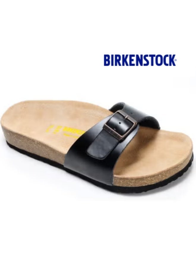 BIRKENSTOCK Cork Sandals for Men and Women - Summer Beach Casual Slides, Flat Platform, Buckle Strap, Open Toe - Image 1