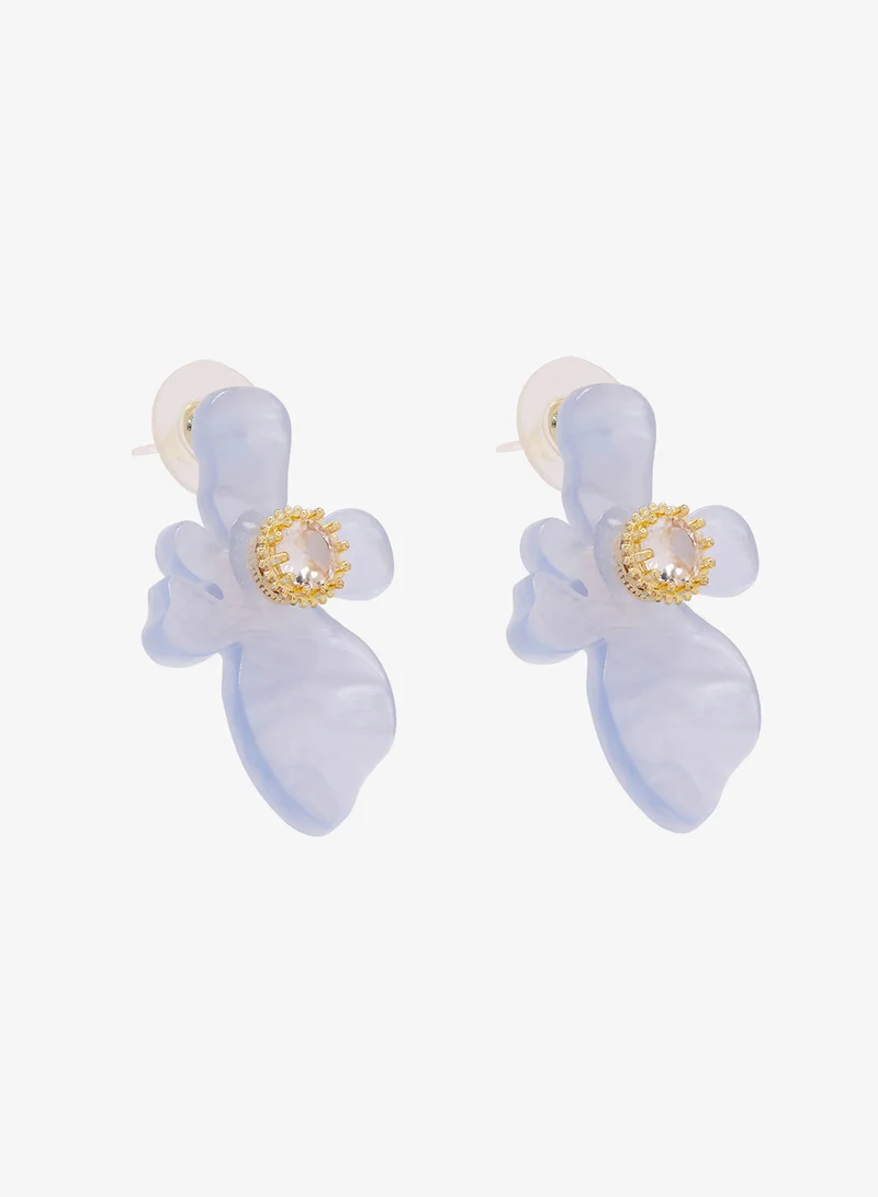 Ginger Floral Resin Detail Statement Earrings