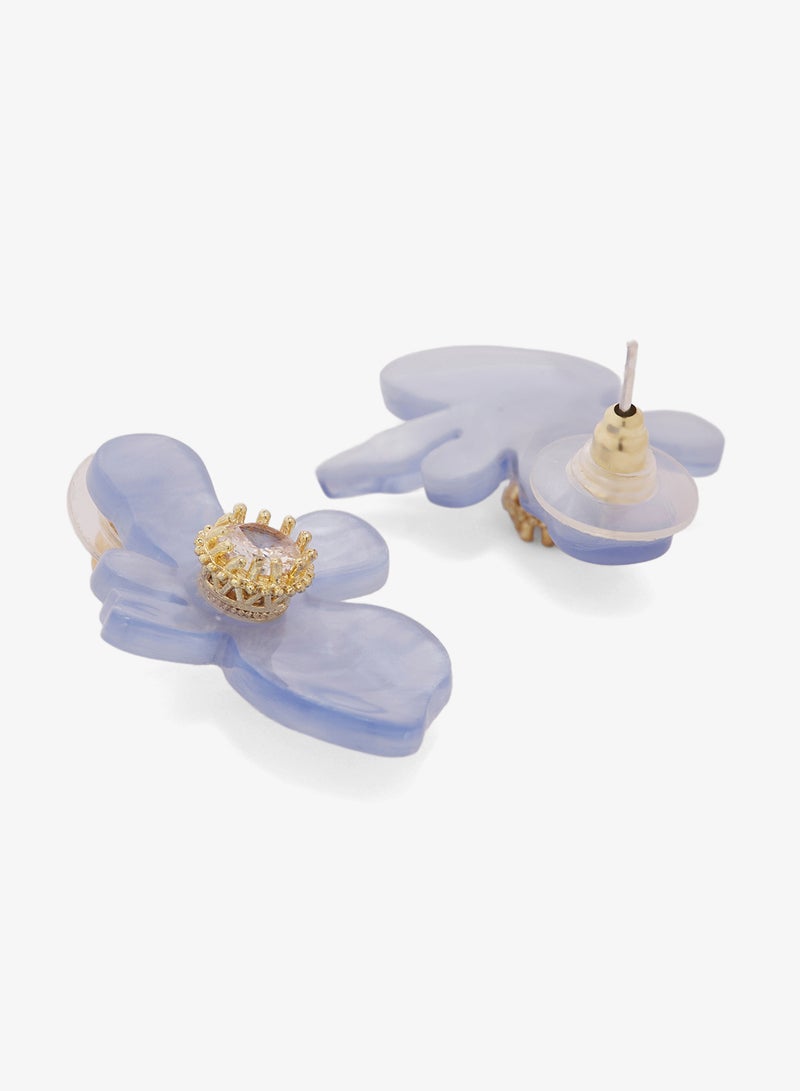 Ginger Floral Resin Detail Statement Earrings - Image 2