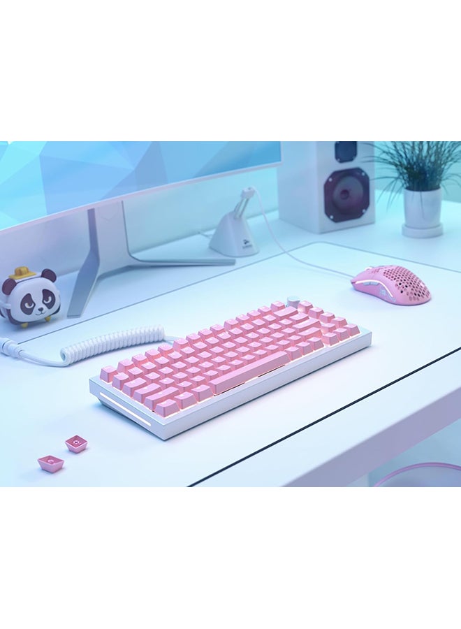 Glorious Gaming 123X Abs Doubleshot Keycaps V2 (Us Base Set) - Dual Moulded Design, Guaranteed To Never Fade, Rgb Friendly With Clear Legends, Fits Any Mx-Style Stem, Us Layout - Pink - Image 3