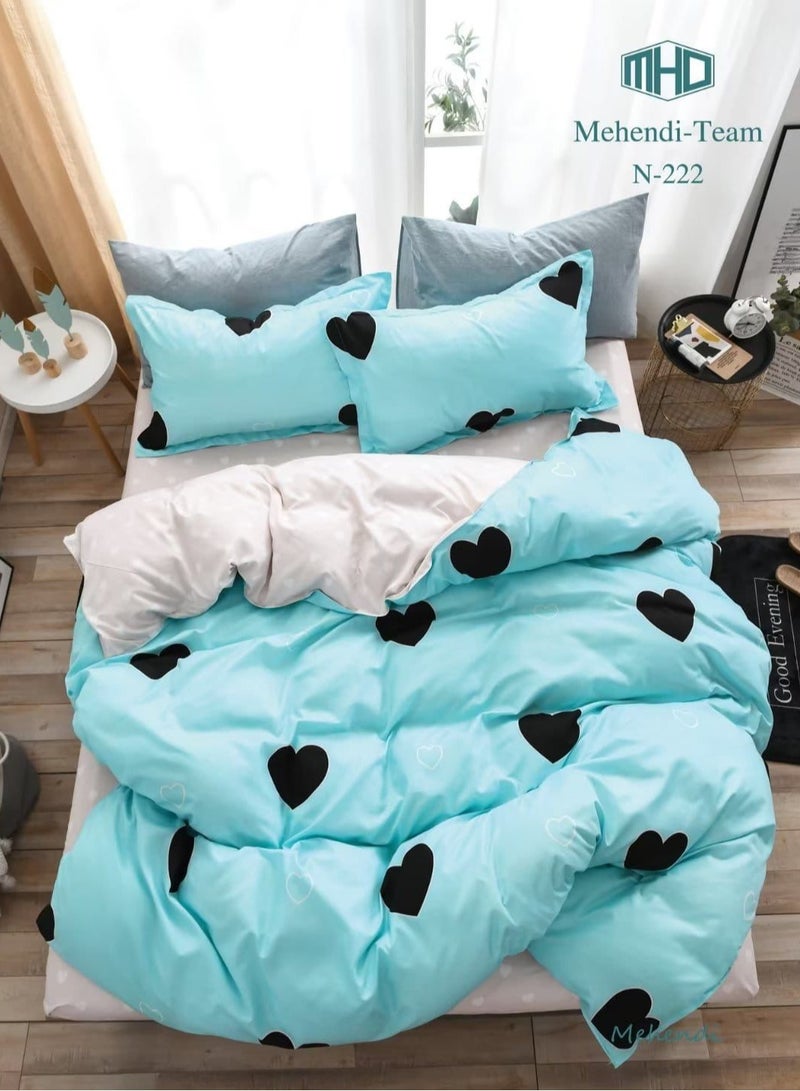 AL RAID 6-Piece Super King Size Bed Sheets Set - Includes Duvet Cover, Fitted Bed Sheet, and 4 Pillowcases - Ultra Soft, Wrinkle-Free, and Breathable Microfiber Bedding for Stylish and Comfortable Sleep