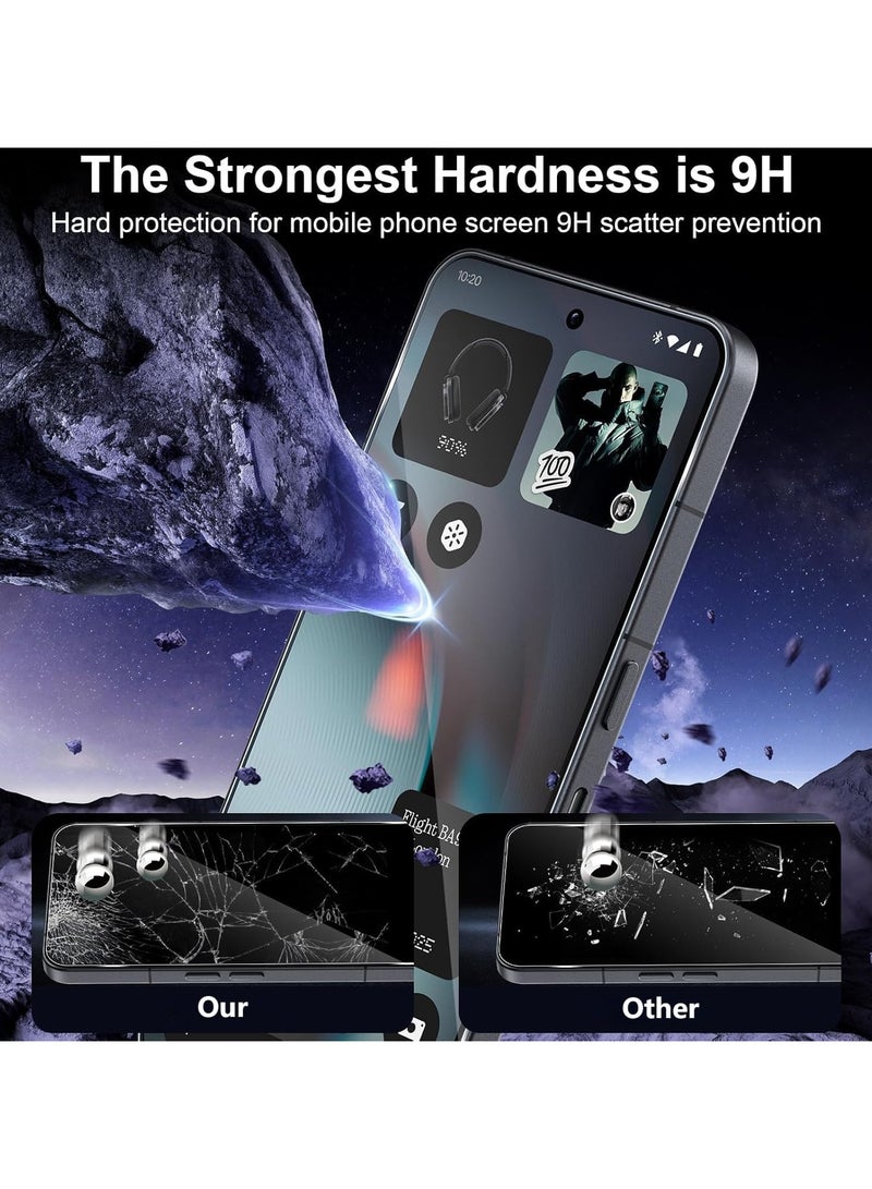 عام واقي شاشة متوافق مع Nothing Phone 3 2025 - 【2+2 قطعة】 واقي شاشة وعدسة كاميرا، زجاج مقوى 9H عالي الوضوح مقاوم للخدوش وخالٍ من الفقاعات - Image 3