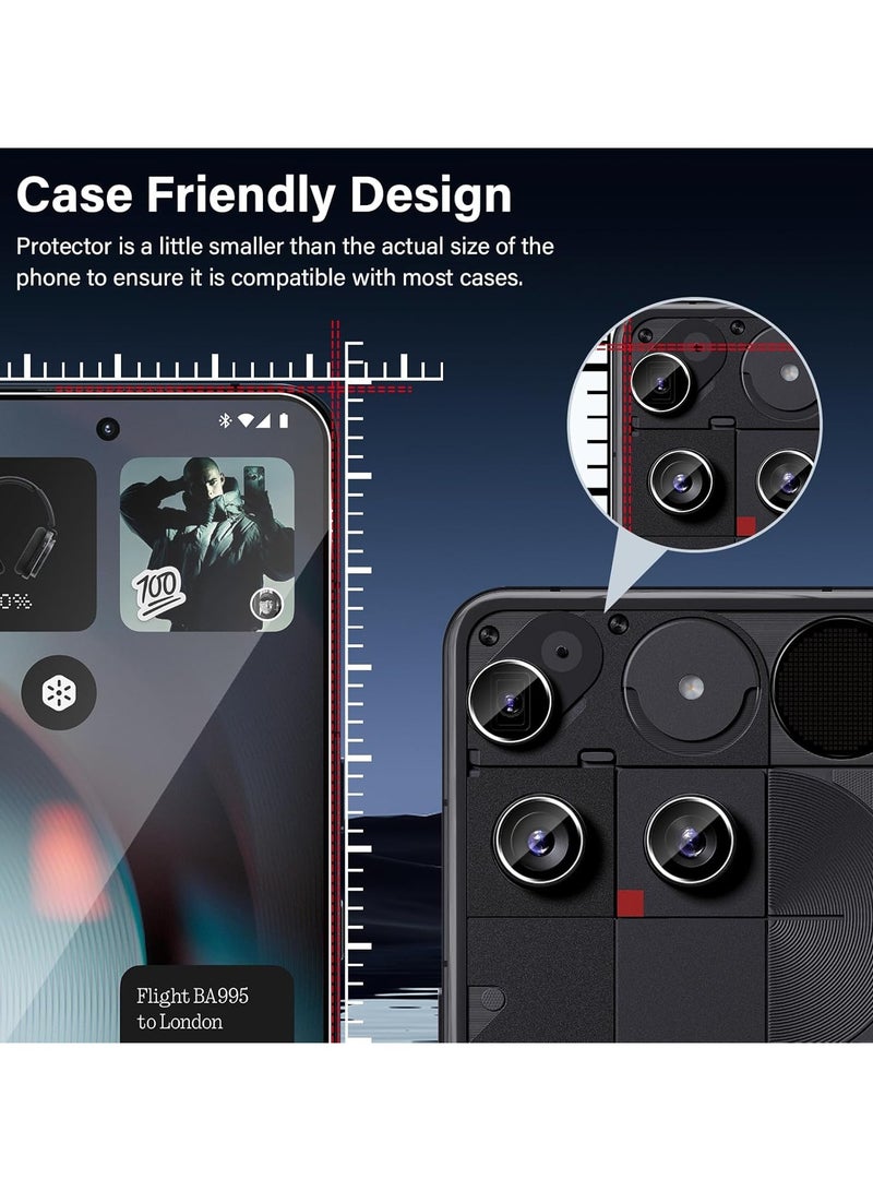 عام واقي شاشة متوافق مع Nothing Phone 3 2025 - 【2+2 قطعة】 واقي شاشة وعدسة كاميرا، زجاج مقوى 9H عالي الوضوح مقاوم للخدوش وخالٍ من الفقاعات - Image 5