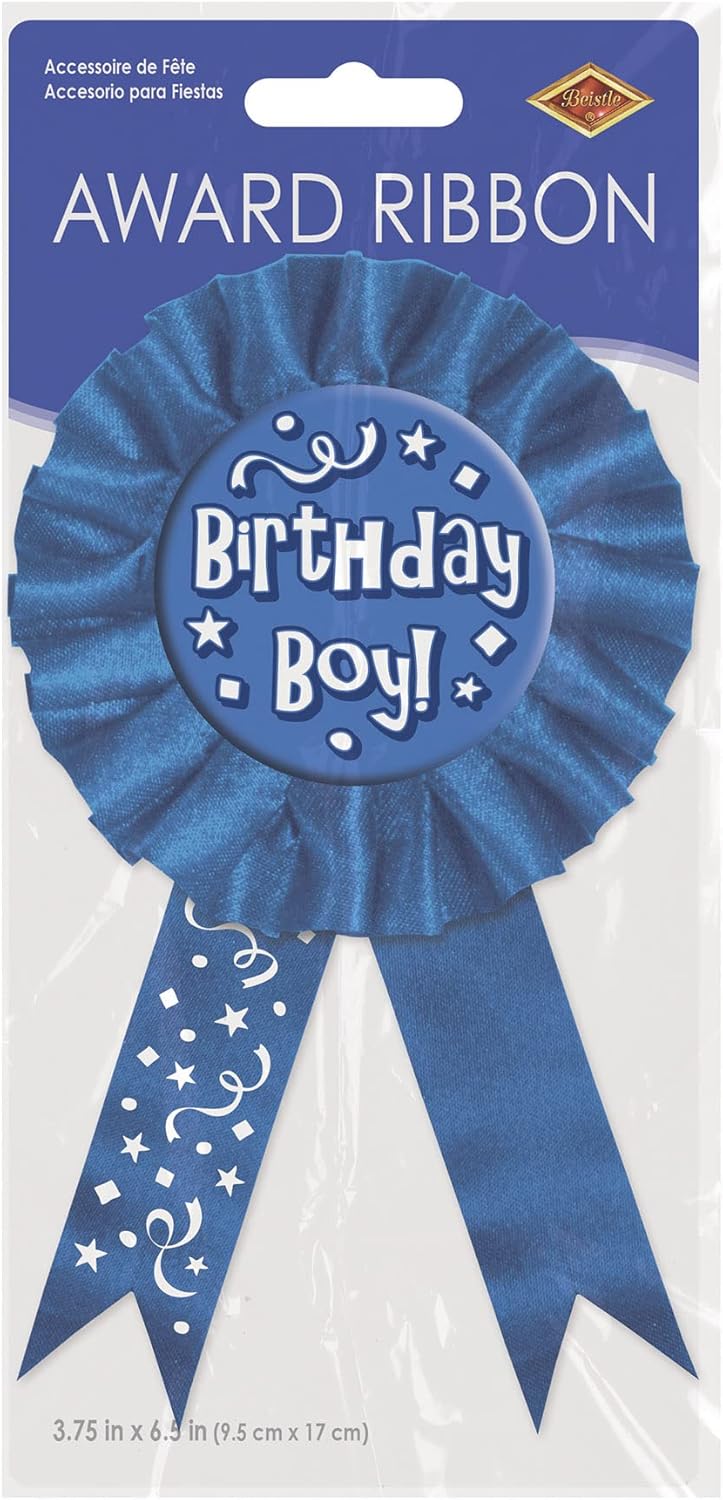 Beistle Birthday Boy Award Ribbon - Image 2