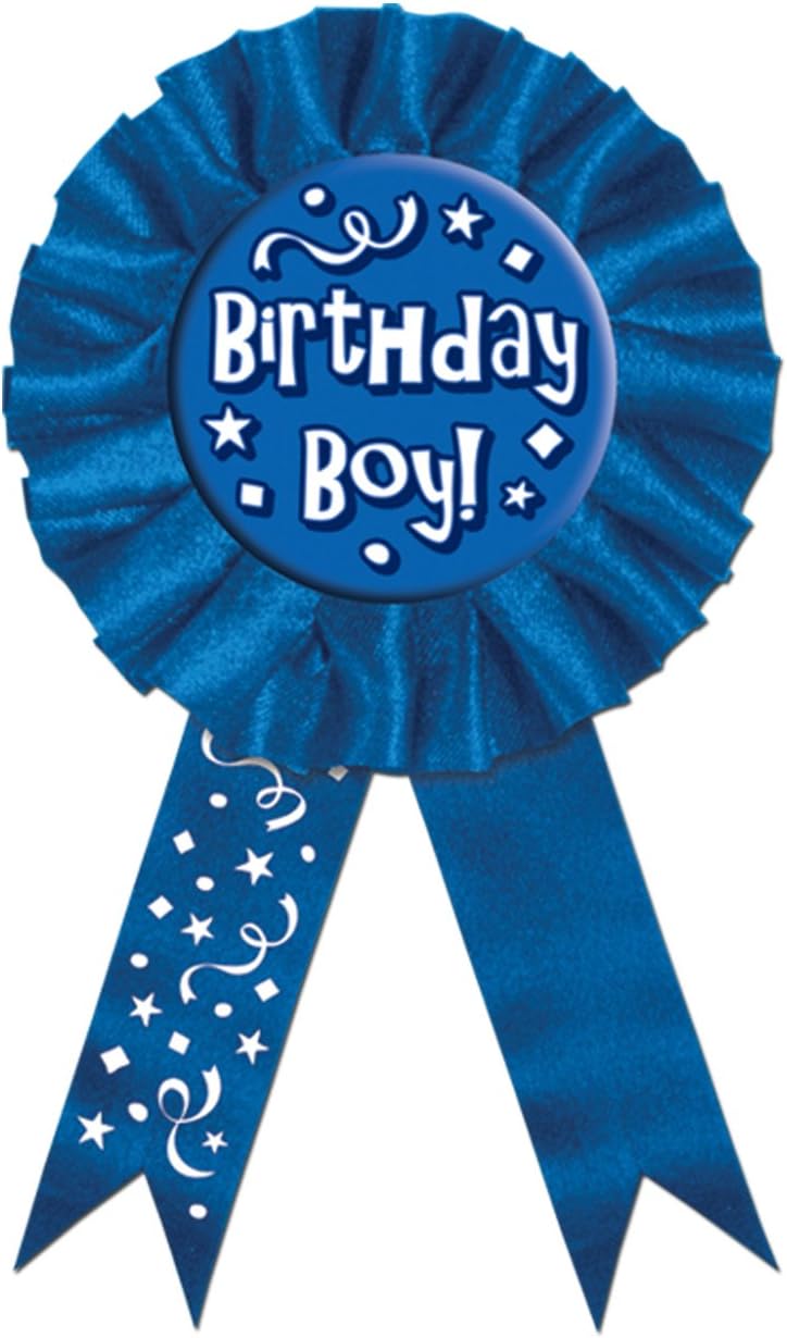 Beistle Birthday Boy Award Ribbon - Image 1