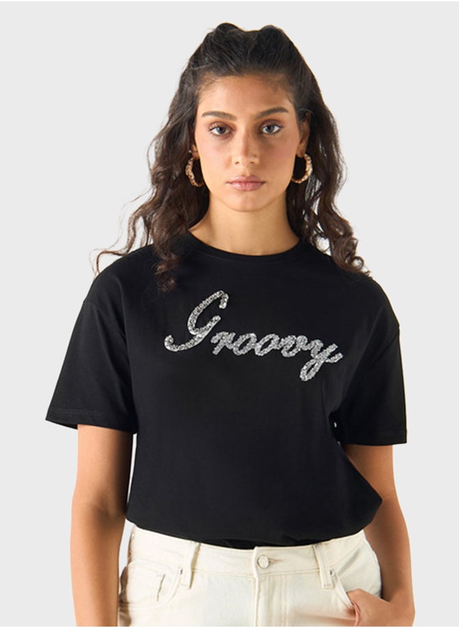 2Xtremz - Embellished Crew Neck T-Shirt - Image 1