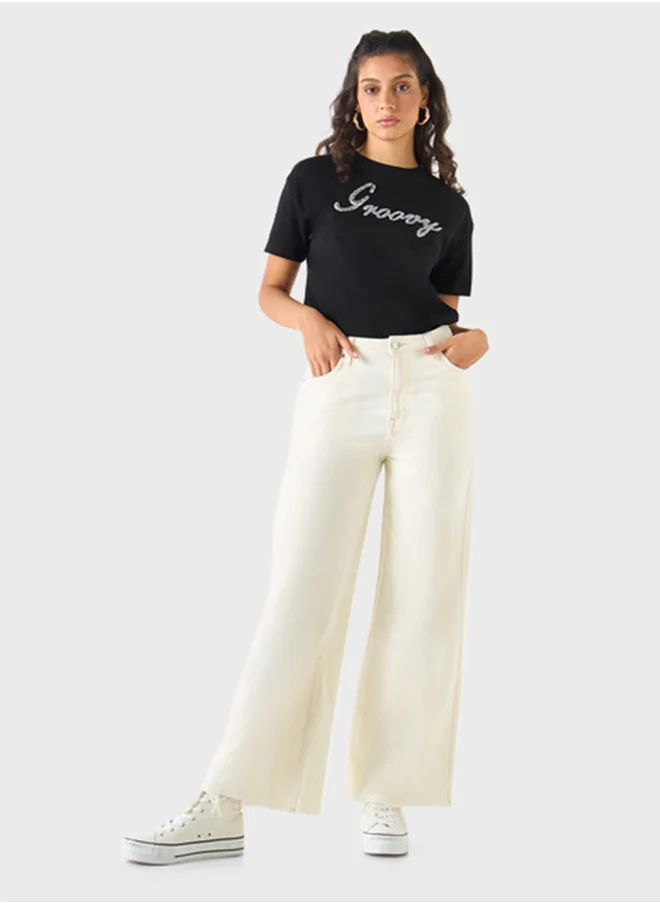 2Xtremz Embellished Crew Neck T-Shirt