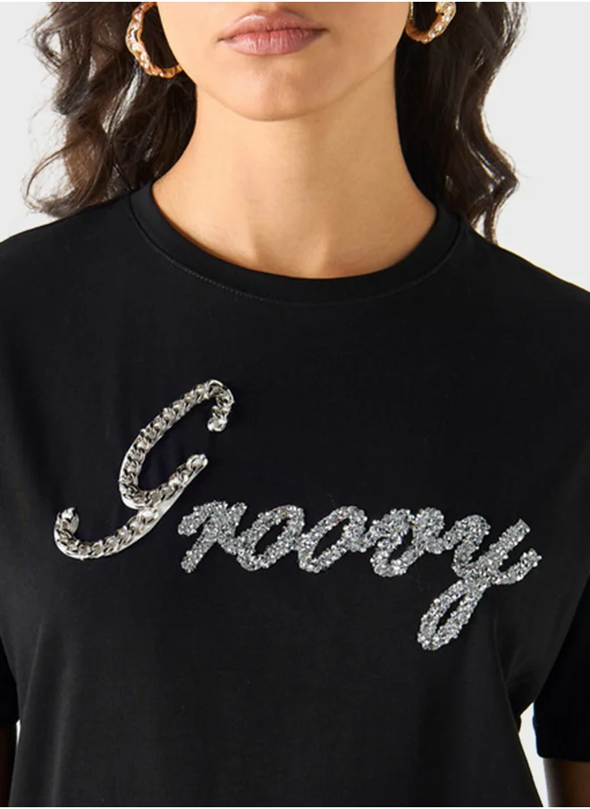 2Xtremz Embellished Crew Neck T-Shirt