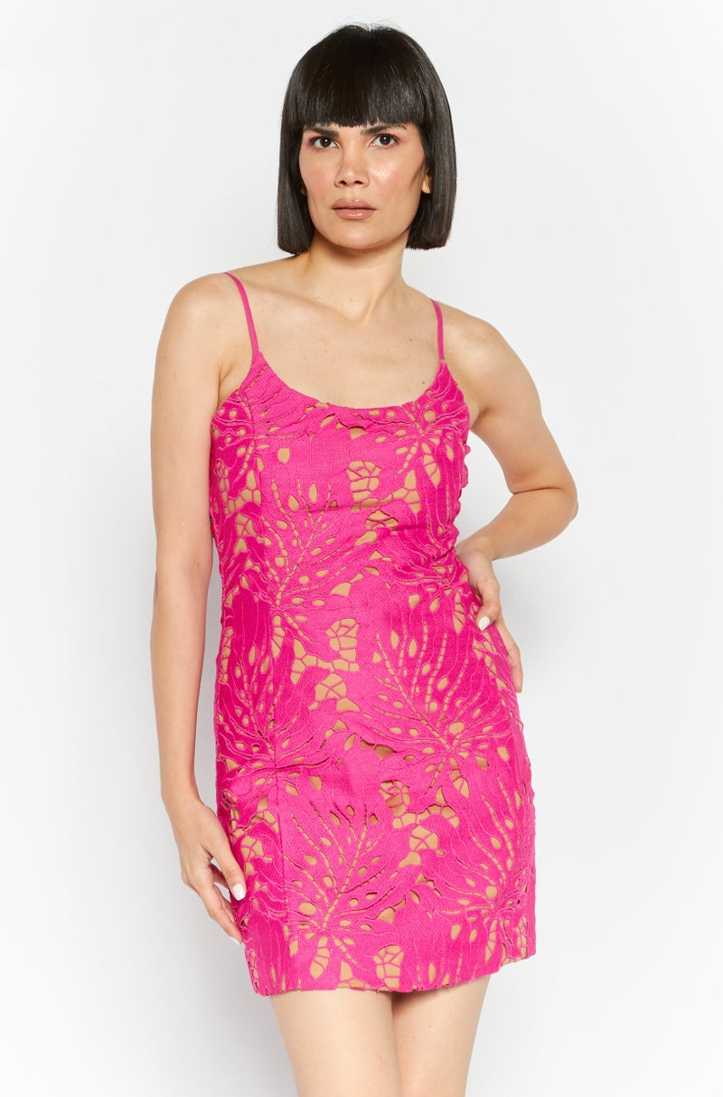 Michael Kors Women Textured Mini Dress, Pink - Image 1