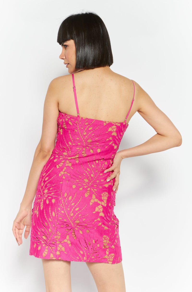 Michael Kors Women Textured Mini Dress, Pink - Image 4