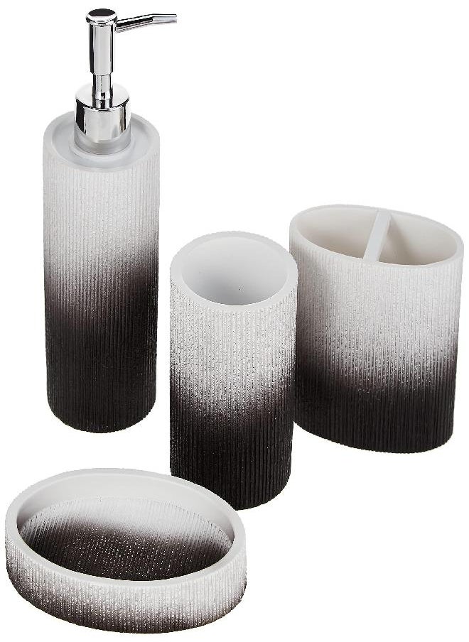 Sweet Home Collection - Sweet Home Collection Bathroom Accessories Collection Unique Decorative Beautiful Designs Bath Décor, 4 Piece Set, Urbana - Image 1