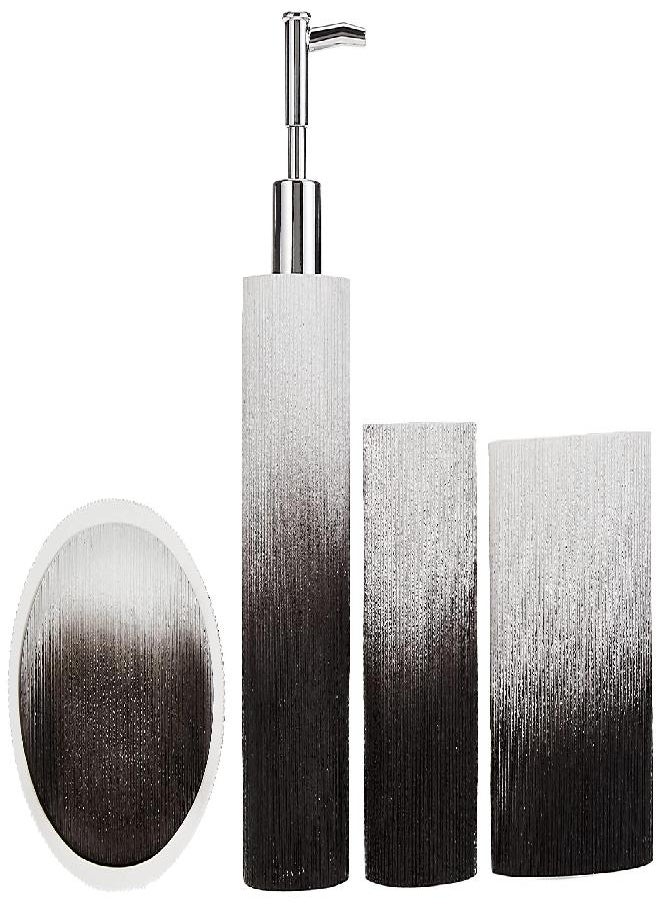 Sweet Home Collection - Sweet Home Collection Bathroom Accessories Collection Unique Decorative Beautiful Designs Bath Décor, 4 Piece Set, Urbana - Image 1