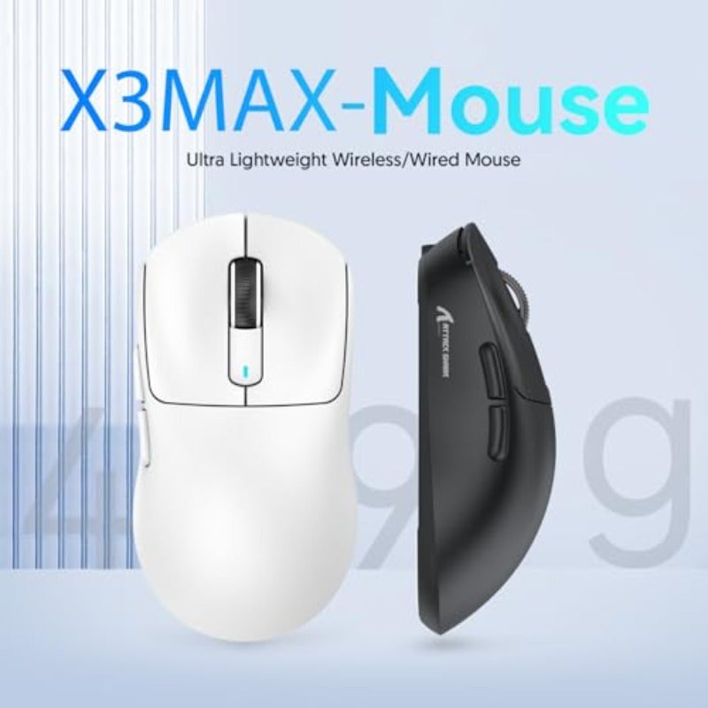 ATTACK SHARK X3MAX 49g Superlight Mouse PixArt PAW3950 Gaming Sensor BT 2.4G Wireless Wired Gaming Mouse 6 Adjustable DPI up to 42000 200 Hrs Battery Office Mice for Win11 Xbox PS Mac Black - Image 2