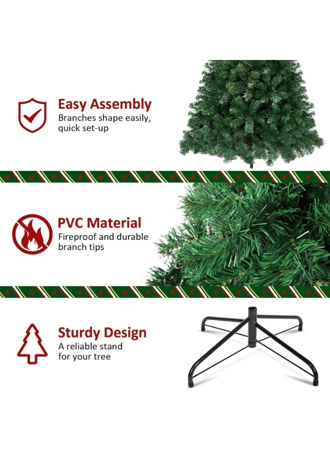 Mado Gallery Artificial Green Christmas Tree 1.2m To 2.1m, Prelit 40m Warm Lights (Plug-in & Battery), Mixed Branches, Foldable Stand, Indoor/Outdoor Holiday Décor-150cm - Image 2