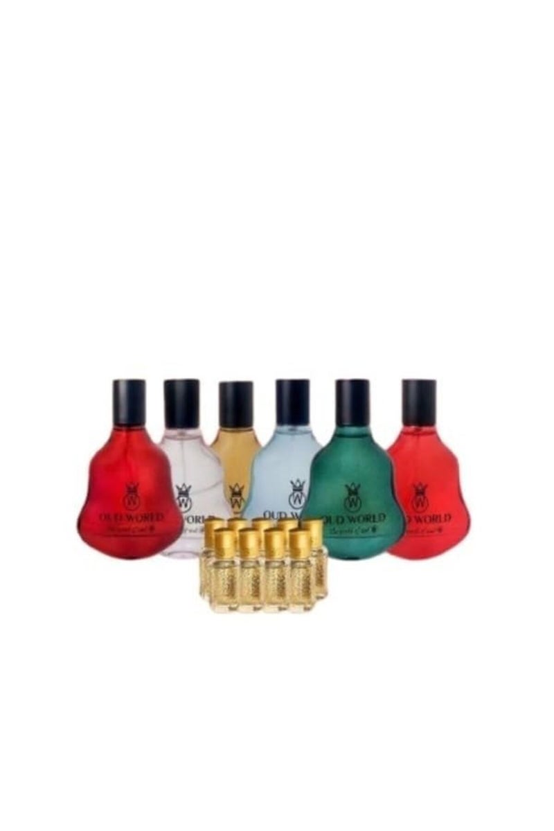 Oud World Vibe Combo Perfume | Long Lasting | 6 Pieces Combo | 9 Piece Of Attar | 50ml Each Perfume - Image 1