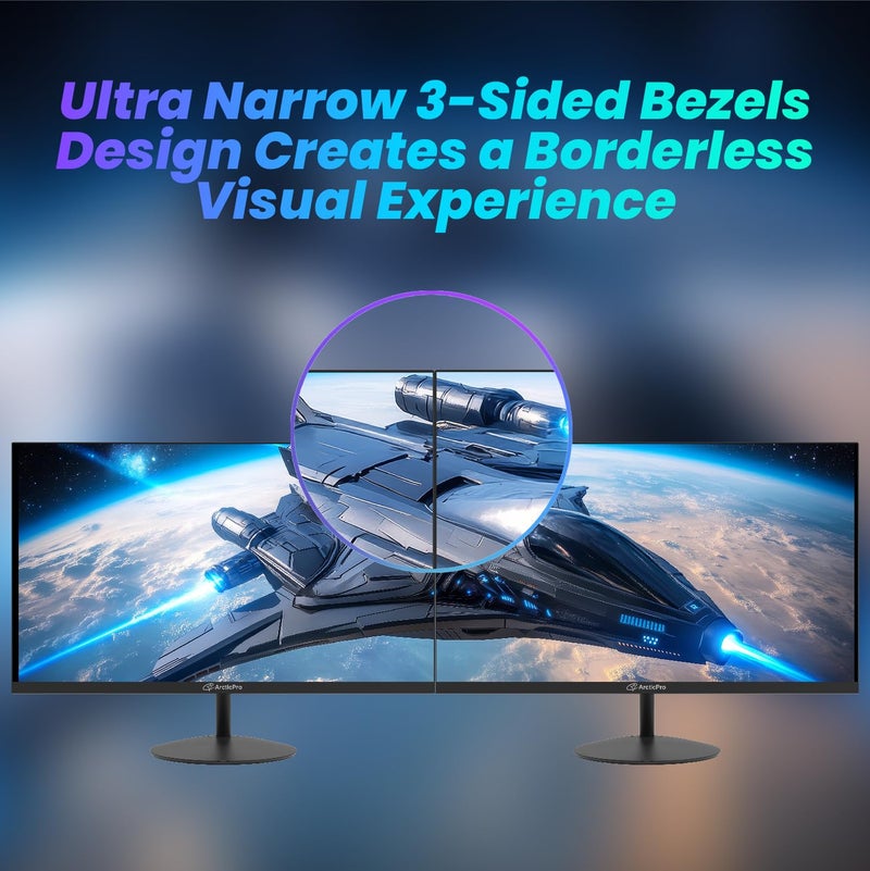 ArcticPro 22 inch 100Hz Monitor, Full HD (1920 x 1080p) Computer Monitor, 105% sRGB, 3000:1 Contrast, 3-Sided Frameless, Ultra Slim, VESA, LowBlue Mode, Tilt Adjust, HDMI *1, VGA*1 - Image 5