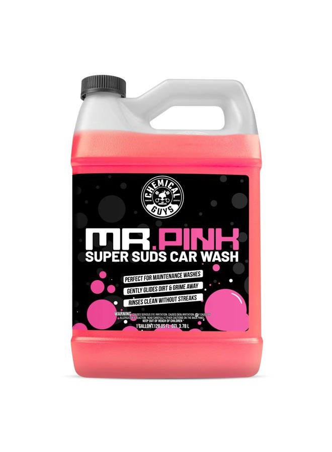 Chemical Guys صابون غسيل السيارات الرغوي من مستر بينك، شامبو سيارات متوازن الرقم الهيدروجيني عالي الرغوة، آمن للشمع والمواد الواقية، يعمل مع مدافع الرغوة وغسيل الدلو، آمن على جميع تشطيبات الطلاء، 128 أونصة، رائحة الحلوى - Image 1