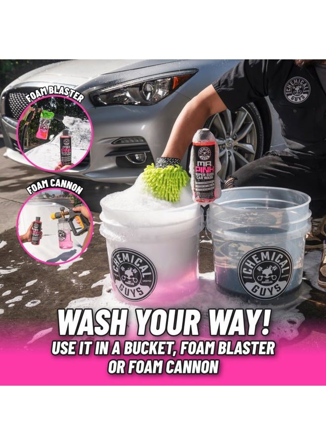 Chemical Guys صابون غسيل السيارات الرغوي من مستر بينك، شامبو سيارات متوازن الرقم الهيدروجيني عالي الرغوة، آمن للشمع والمواد الواقية، يعمل مع مدافع الرغوة وغسيل الدلو، آمن على جميع تشطيبات الطلاء، 128 أونصة، رائحة الحلوى - Image 3