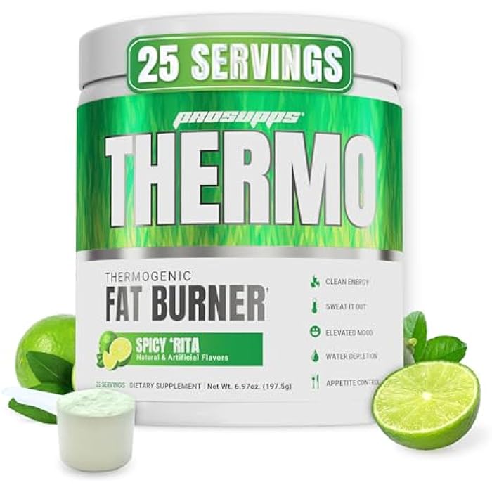 PROSUPPS Thermogenic Fat Burner Powder, Spicy Rita - Weight Loss & Metabolism Booster Pre Workout Supplement for Women & Men - Supports Appetite Control & Boosts Energy - Gluten-Free - 25 Servings - Image 1