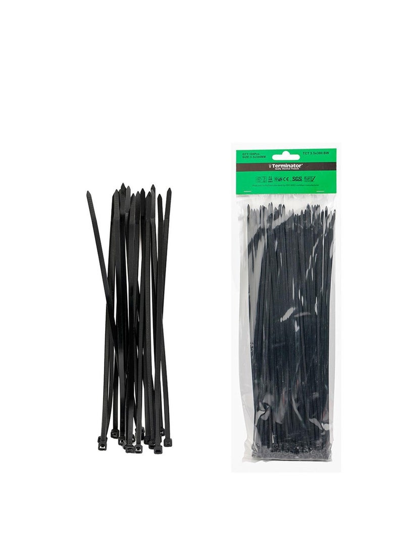Terminator Terminator Cable Ties Black 100PCS TCT 3.5X300 BW 