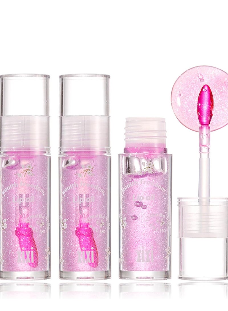 SYOSI 2PCS Color Changing Lip Oil Magic Cosmetics Gloss, Warm Change Moisturizing Soft Brush Long Lasting Nourishing Glow Non-sticky Primer Tint - Image 1