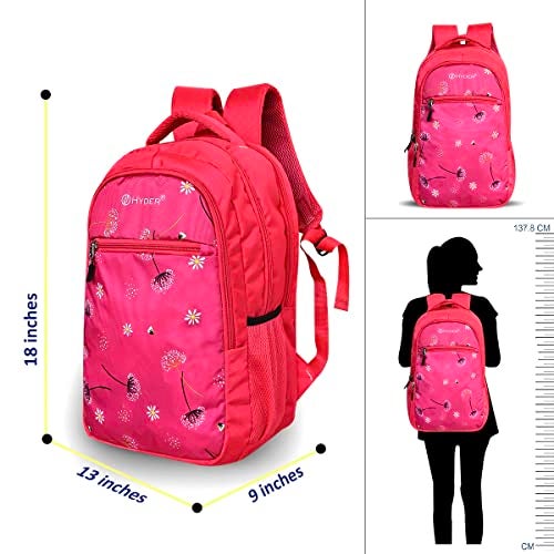 HYDER Floral 35L Latest Cute and Stylish School Bag for Girls - Perfect for School , College, Office and Tution Durable School bags for Kids And Women | Perfect Girls Bag (Pink) - Image 5