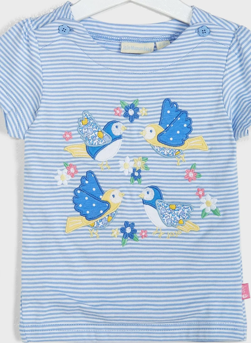 JoJo Maman Bebe Infant Bird Applique T-Shirt