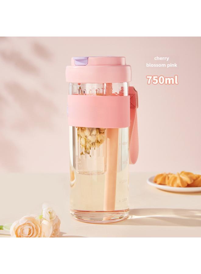 بيوينتي New Internet Celebrity Large Capacity Tea Cup Tea Separation Cup High-looking Glass Water Cup Girl Portable Straw Cup