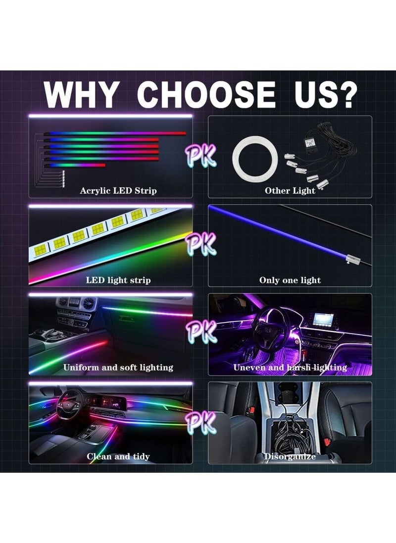 Toby's Dreamcolor Acrylic Interior Car Lights, Toby's Car Accessories 10 in 1 Car LED Strip Lights with APP Control  - Image 4