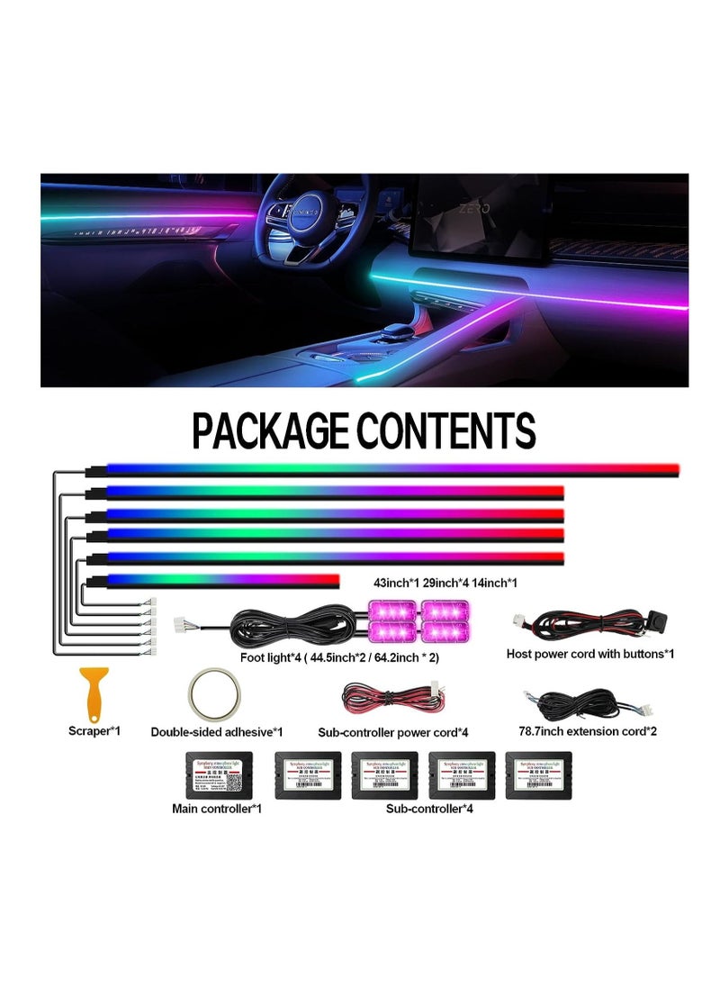 Toby's Dreamcolor Acrylic Interior Car Lights, Toby's Car Accessories 10 in 1 Car LED Strip Lights with APP Control  - Image 5